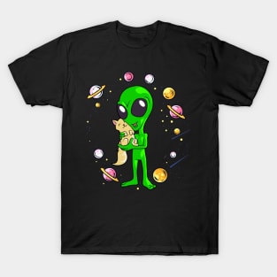 Alien and Cat Lover Galaxy Space Funny Alien Humor Cute Cat T-Shirt